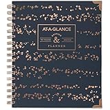AT-A-GLANCE 2019 Weekly &amp; Monthly Planner, 7" x 8-3/4", Medium, Hardcover, Badge Splatter Dots (6148D-805)