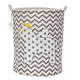 Sea Team Foldable Large Cylindric Cute Pony Canvas Fabric Storage Bin Storage Basket Organizer for Kid's Room Toy Storage, Laundry Hamper for Blouse T-shirt Underwear etc., Color#2
