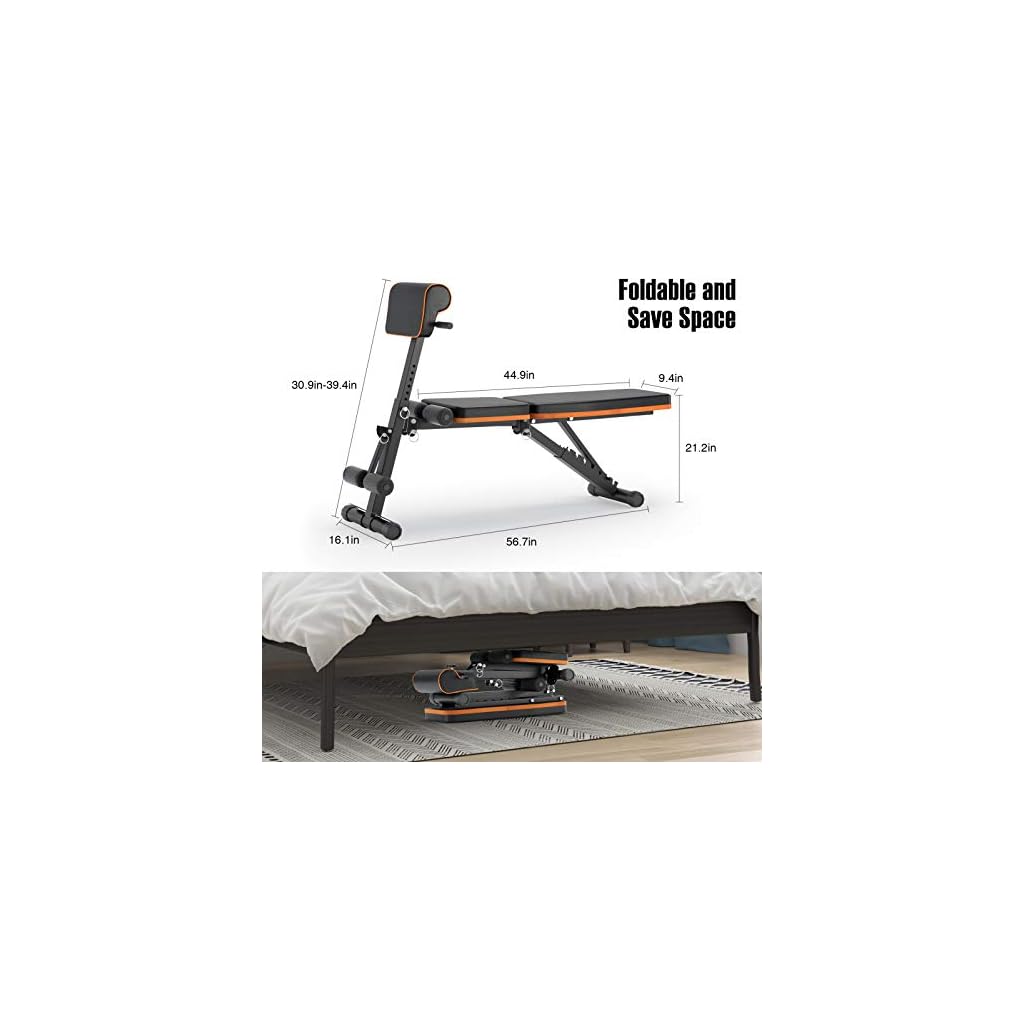 PERLECARE Adjustable Weight Bench for Full Body Workout Fitness Mart Pro