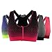 Women's Zip Front Anti Sports Yoga Bra, Padded High Impact Support for Workout Fitness Removable Pads, Running Bra