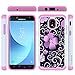 Galaxy J3 Eclipse 2 case,J3 Orbit/J3 Express Prime 3/J3 Prime 2/Amp Prime 3 Case,Turphevm [Shock Absorption] Dual Layer Heavy Duty Protective Cover Rugged Case for Samsung Galaxy J3 2018(Pink Violet)