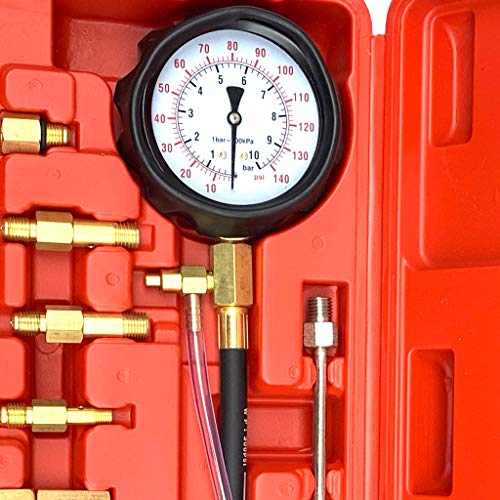 Aeanm Vehicle Vacuum Pressure Gauge, Hand Held Fuel Pump & Vacuum Tester Gauge Leak Carburetor Pressure Diagnostics with Case for Automotive (C) - Thumbnail 4