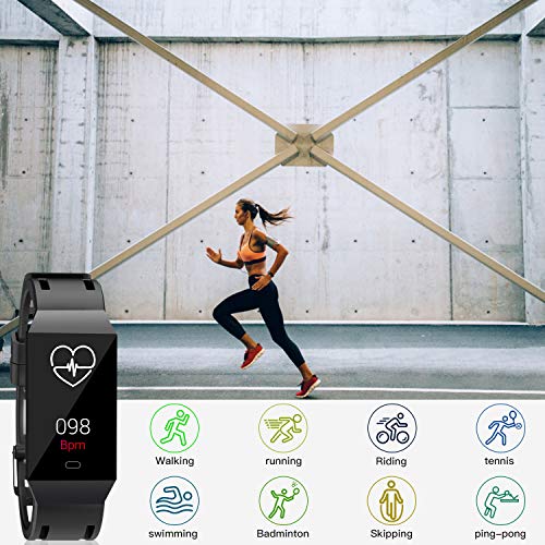 FYLINA Fitness Tracker HR, Activity Tracker Watch with Heart Rate Monitor and Sleep Monitor, IP67 Waterproof Smart Bracelet with Step Counter, Calorie Counter, Stopwatch, Pedometer for Men Women Kids