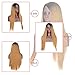 Brown Ombre Lace Front Wigs for Black Women Synthetic Hair Long Silk Straight Hair Wig Glueless Natural light Brown Lace Front Wig Heat Resistant Dark Roots Side Part 2 Tone Color Replacement Wig