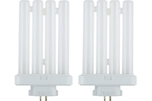 Diodesy FML27/65K/2PK Fluorescent 27W 6500K Daylight Quad Tube FML CFL Plugin Light Bulbs, 4-Pin GX10Q-4 Base, 6500K-Daylight, 2 Pack