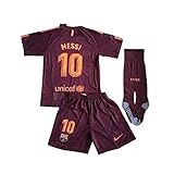 JonSnow Messi #10 FC Barcelona 3rd Champions League Jersey Shorts with Socks for Kids/Youth