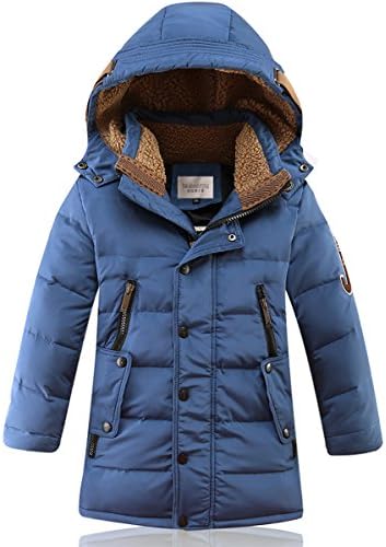 LISUEYNE Big Boys’ Hooded Down Coat Mid-Long Winter Puffer Jacket for Kids