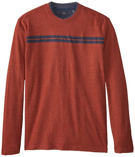 Arrow Men's Long Sleeve Doubler Crew-Neck Shirt, Burnt Henna, Medium