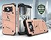 Zizo Bolt Cover for Samsung Galaxy S7 Edge [33mm 9H Tempered Glass Screen Protector] Dual-Layered [Military Grade] Case Kickstand Holster Beltclip – Rose Gold/Black