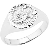 925 Sterling Silver Zodiac Men Women Unisex Jewelry Ring