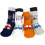 KF Baby Boy Non-Skid Cozy Soft Cotton Socks Value Pack, for 12 - 24 months