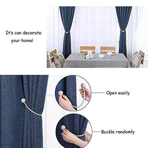 Comidox Ball Magnetic Curtain Buckle Tiebacks Strong Magnetic Tie Band Home Office Decorative Drapes Holders Tieback Clips European Style Window Accessories Gray 1Pair - Thumbnail 4