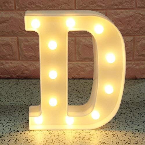 Questionno 3D Letter LED Night Light Wall Hanging Marquee Sign Alphabet Lamp