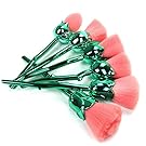 COSHINE 6pcs Pro Enchanted Rose Flower Nylon Hair Makeup Brush Set, For foundation, loose powder, blush, shade