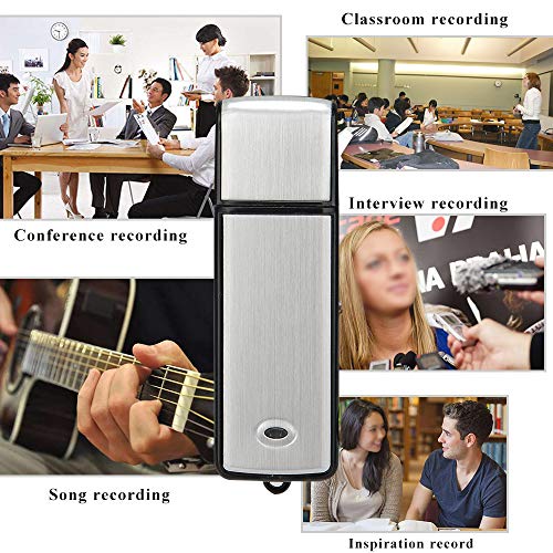 Mini Digital Voice Recorder, 8GB – 18 Hours Capacity Sound Audio Tape Recording Device, USB Rechargeable Sound Activated Recorder for Lectures Meetings