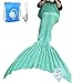 LAGHCAT Mermaid Tail Blanket Crochet Mermaid Blanket for Adult, Soft All Seasons Sleeping Blankets, Whale Tail Pattern (71 x 35.5 Inch, Green)