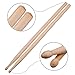 3 Pair Classic Maple Wood Drum Sticks Drumsticks Wood Tip Drumstick Student Drum Sticks Musical Parts(5A, Wood Color)