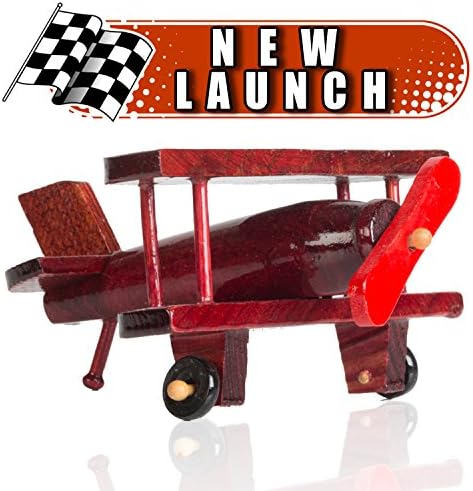 Handmade Wooden Vintage Airplane Model_100% Wood Replica Model Aircraft_Home Decor Wooden Airplane Ornament Red Plane