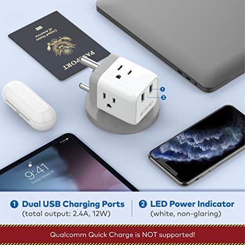 South Africa Power Adapter TROND US to South Africa Plug Adapter with