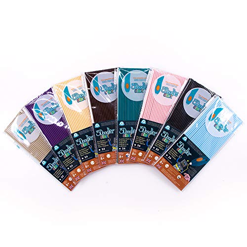 3Doodler Start 3D Printing Filament Refill Bundle (X8 Pack of Plastic) - Collection 2, Compatible with Start 3D Pen for Kids