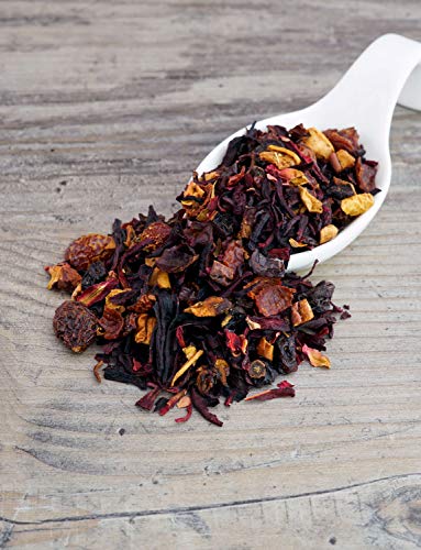 Früchtetee lose Zimt-Pflaumen Früchtchen Hagebutten, Apfel, Pflaumen, Hibiskus, Korinthen, Zimt Früchte Tee 500g – Bild 4