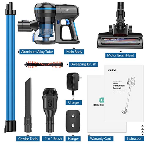 Cordless Vacuum, GOOVI Stick Vacuum Cleaner, 10KPa Powerful Cleaning
