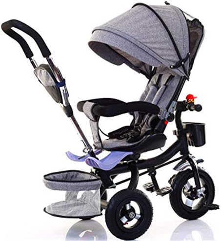 FJHLZ Baby Stroller 3 in 1 Portable Baby Tricycle Stroller Child Tricycle Bicycle Bicycle Sitting Flat Horizontal Tricycle Cart Swivel Chair