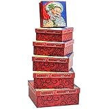 Amazon.com: 6 Holiday Boxes w/Lids Nesting Tiered Cubes for Display or Presents: Health