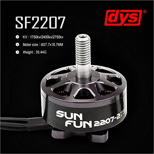 DYS Sunfun Series Slime brushless Motor SF2207 1750KV CW 3-6s mounting Hole for multirotor Quadcopter FPV (Grey 1750KV)