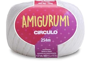 Circulo Amigurumi Yarn, 100% Mercerized Brazilian Virgin Cotton - Cotton Yarn for Crocheting and Knitting, Soft Yarn, White Yarn Art - Sport Weight Yarn, 4.4 oz, 278 yds - Color 8001 - White
