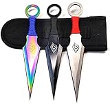 Avias Knife Supply 6.5 Inch 3 Piece Stainless Steel Throwing Knife Set With Nylon Sheath (Assorted) Fullfilled By Amazon