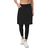 WOWENY Womens 20'' Knee Length Tennis Skirts Athletic Long Golf Skorts Skirts with Inner Shorts Pockets