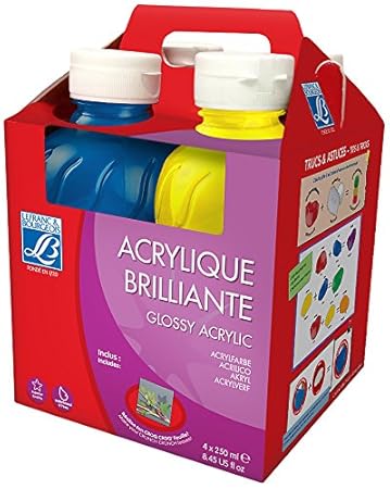 Lefranc & Bourgeois 807557 Glossy Kinder - Acrylfarbe, gebrauchsfertige flüssige Acrylfarbe, glänzend und wasserfest, Set aus
