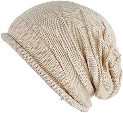 ArRord Women Winter Chunky Soft Stretch Warm Beanie Knit Hat Oversized Slouchy Cap Beige