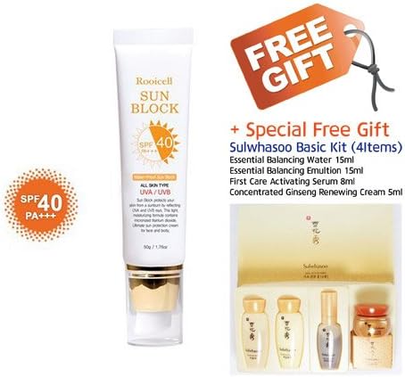 Gangwon Rooicell Sun Block, 50g, Whitening, Water Proof + Sulwhasoo free gift