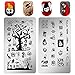 Nail Stamping Plate Nail Stamper - Christmas Nail Stamping Kit Ejiubas Nail Stamps 2PCS Double-Sided Halloween Nail Stamping Plates X19X20