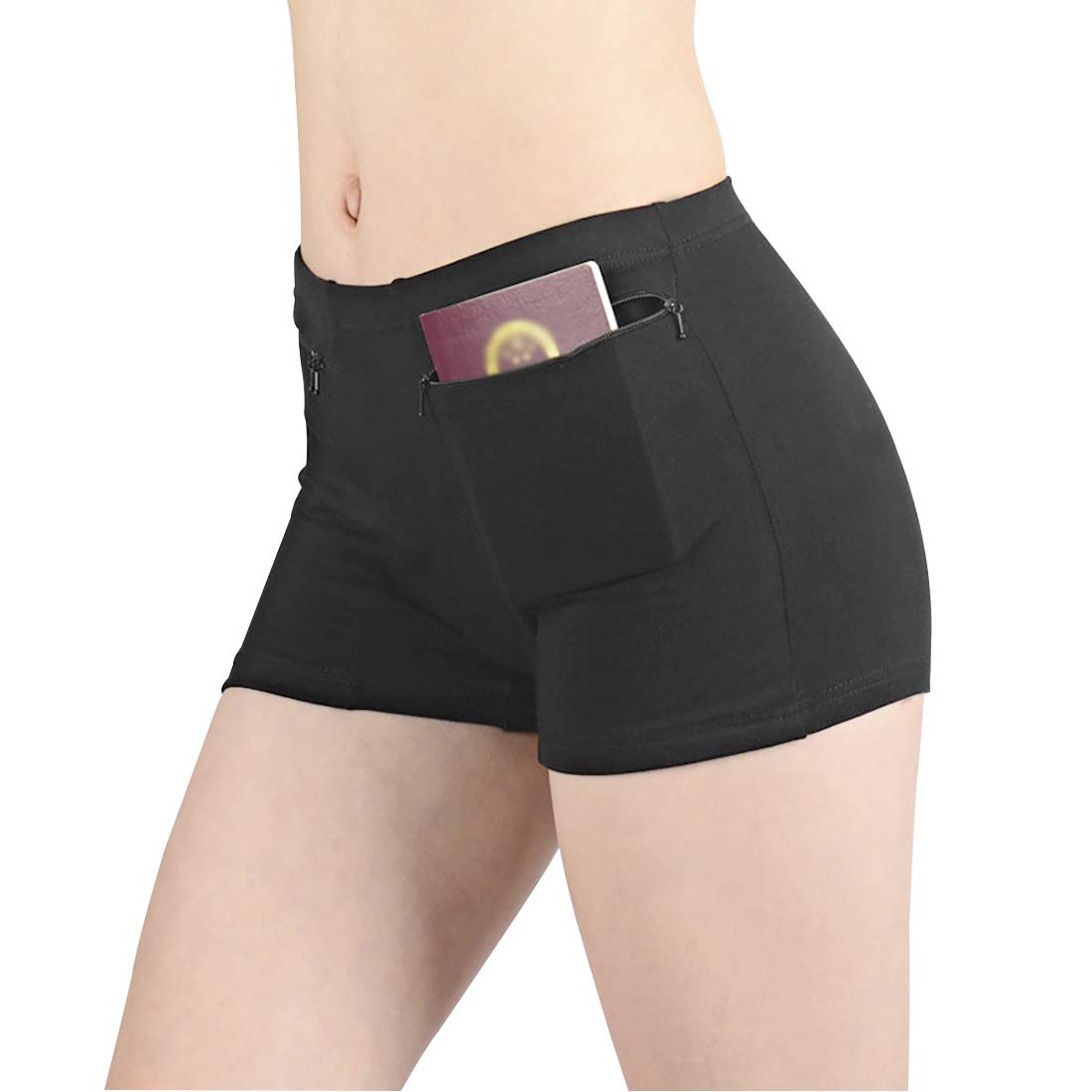 Photo 1 of Pocket Pantie for Women, Travel Underwear with Secret Pocket Panties Women's, Small Size 2 Packs (Black)