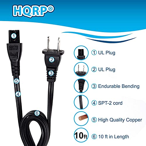 HQRP 15ft AC Power Cord Works with Sonos Play3 Gen1, Wireless Digital