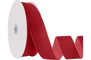 BOMYBAW 1.5" X 20 Yards Red Velvet Ribbon for Christmas Tree Wreath Decoration Handmade Crafts Ornaments Gift Wrapping & Bow Making