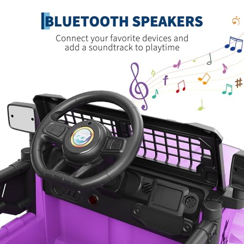 Gigicloud Carrito Montable Eléctrico para Niños con Control Remoto, Carro Eléctrico Niño Montable con Luces Led, Reproductor de Música Bluetooth, Suspensión de Resorte, 12V