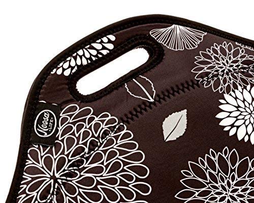 Noosa Life LARGE Neoprene Lunch Bag - Insulated Tote - Heavy Duty Zipper - Premium Stitching - 13 x 12.5 x 6.5 inches - Lunch Bag for Men Women Kids & Nurses - Best Travel Bag (Dahlia)