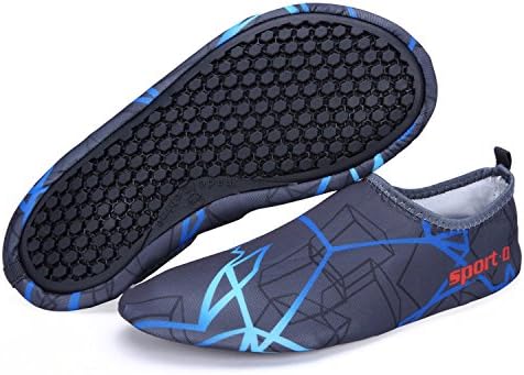 Kitleler Water Skin Shoes Men Women Quick Dry Aqua Socks Barefoot Shoes For Run Dive Surf Swim Beach Yoga (US Women 8.5-9/Men 7.5-8=EUR 41-42, Gray-Blue)