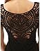 PattyBoutik Women Crochet Lace Back V Neck Cap Sleeve Blouse (Black Small)