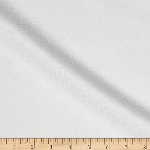 Essentials More Cookie Dough Circles White on White Fabric By The Yard