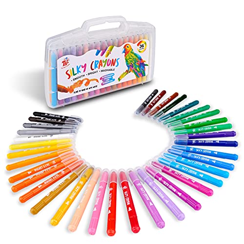 TBC The Best Crafts 36 Colors Silky Gel Crayons Set, Washable 3in1