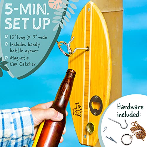 Tiki Toss Ring Toss Game for Adults 13 Inch Surfboard Edition Hook