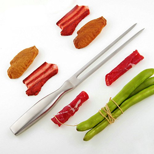 GuDoQi 2 Pack Carving Fork Stainless Steel Meat Fork 10 Inch Barbecue Fork Anti-Slip Long Handle Cooking Tool Utensil Set for Pork Turkey Chicken Beef