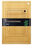1Easylife Organic 2-Piece Bamboo Cutting Board, Extra Large & Medium Size Set, All-Natural and 100% Anti-Bacterial, Perfect For Meat & Veggie Prep, Serving Bread and Cocktail Bar Board