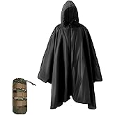Nomadnia Plus Size Adult Rain Poncho with Hood and Zipper, Poncho Para Lluvia, Tactical Ponchos Adult For Camping, Hiking