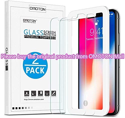 OMOTON 3D Touch 0.26 mm Clear Tempered Glass Screen Protector for Apple iPhone X/XS (Pack of 2)